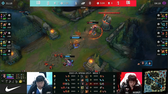 阿卡丽|LOL-LPL：Scout阿狸灵魄突袭精准先手，EDG 2-0轻松击败LGD