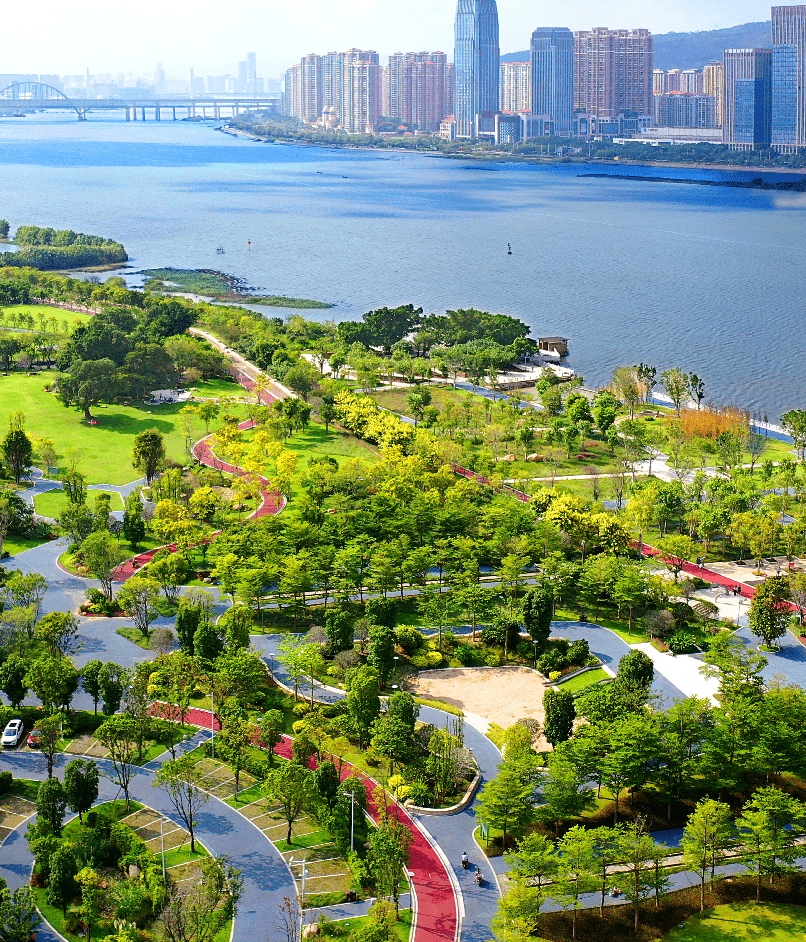 三江口生態公園 圖源:福州晚報林蔭道,大草坪,粉色花海,沙灘遊樂場