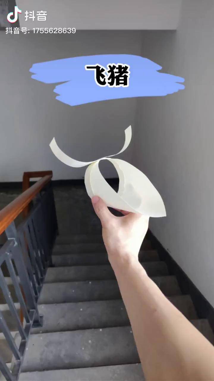 一只会飞的猪材料是普通a4纸手工折纸纸飞机创意