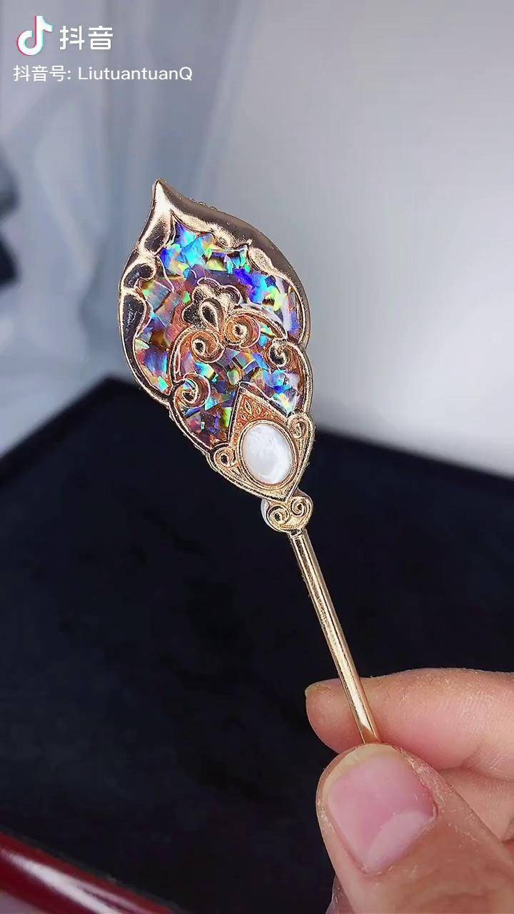 有人说这个支雀灵簪有敦煌的调调儿螺钿发簪簪娘