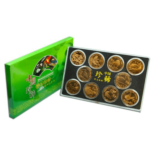 稀少！中国珍稀野生动物纪念币10枚大全套_搜狐网