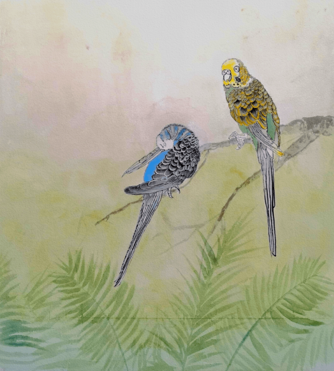 一角》(右)丁妍熙 9岁《双鱼》(左)胡雨彤 9岁《绣球花》(右)李宛鑫 7