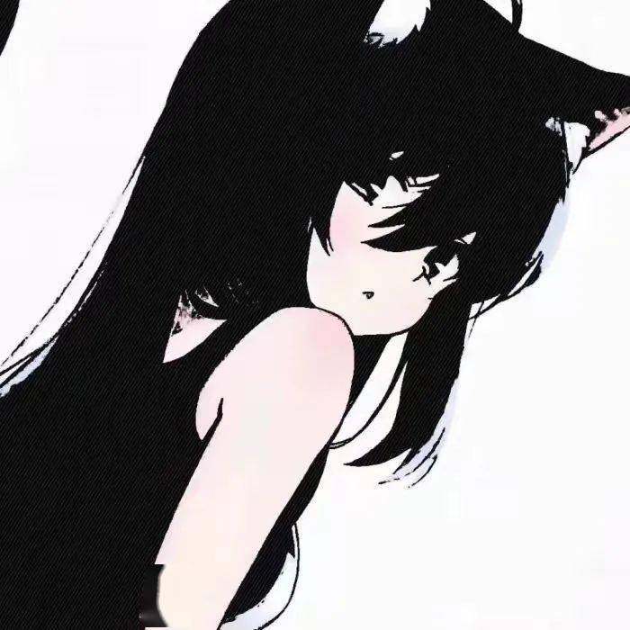 黑白女生头像动漫女头像