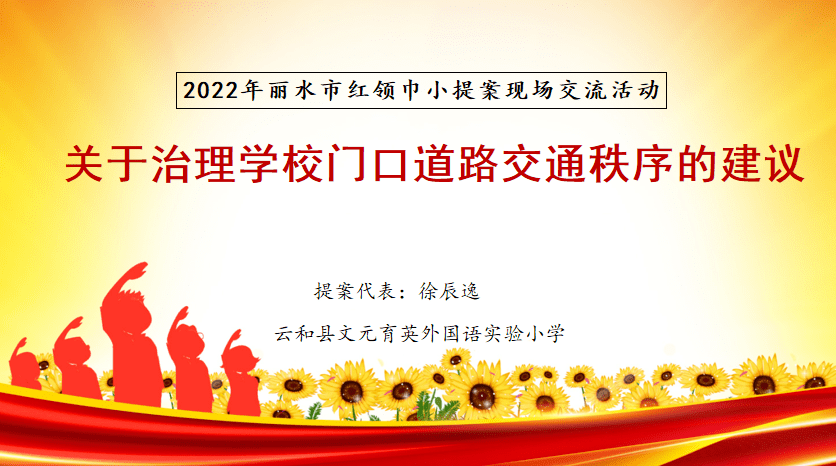 雲和縣文元育英外國語小學 徐辰逸麗水市十佳紅領巾小提案012022年