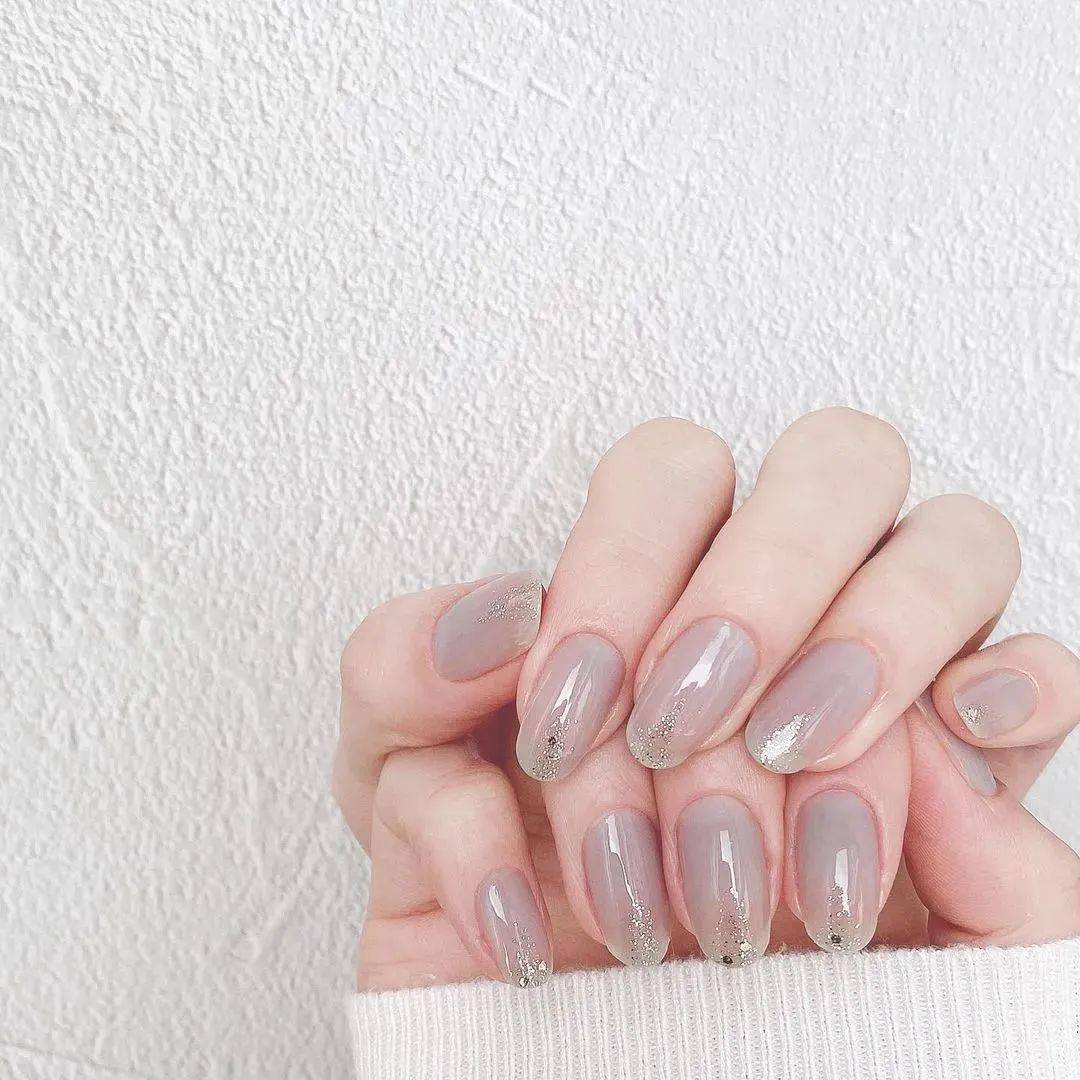 超好看的椭圆型美甲太显手长了