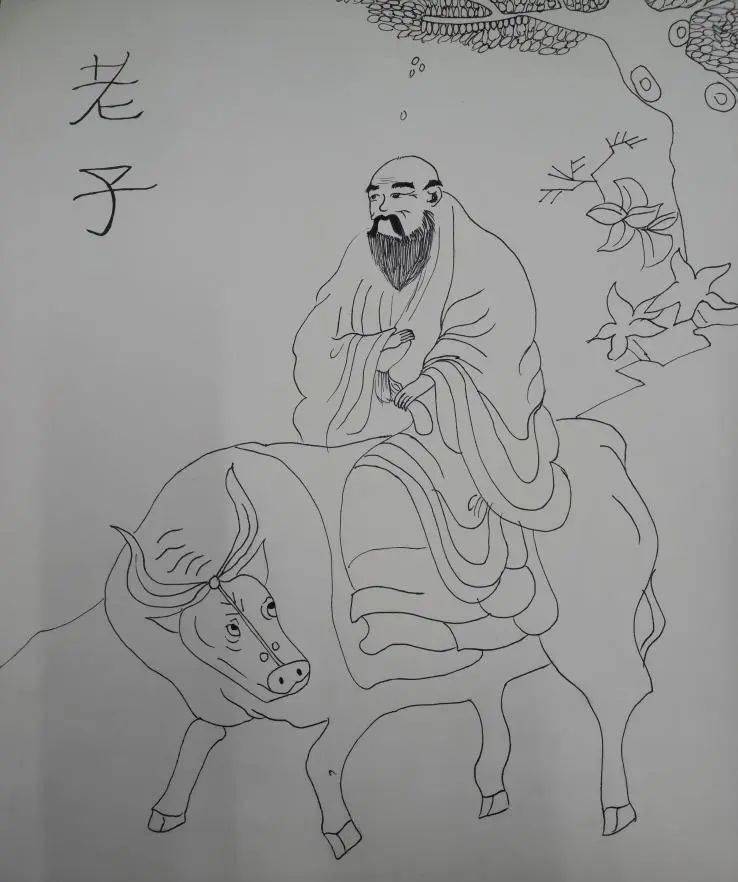 老子简笔画画像图片