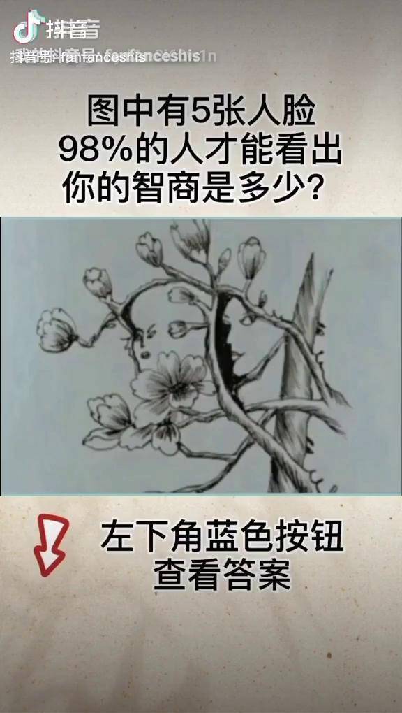 图中有几张人脸?据说智商98的人才能看出