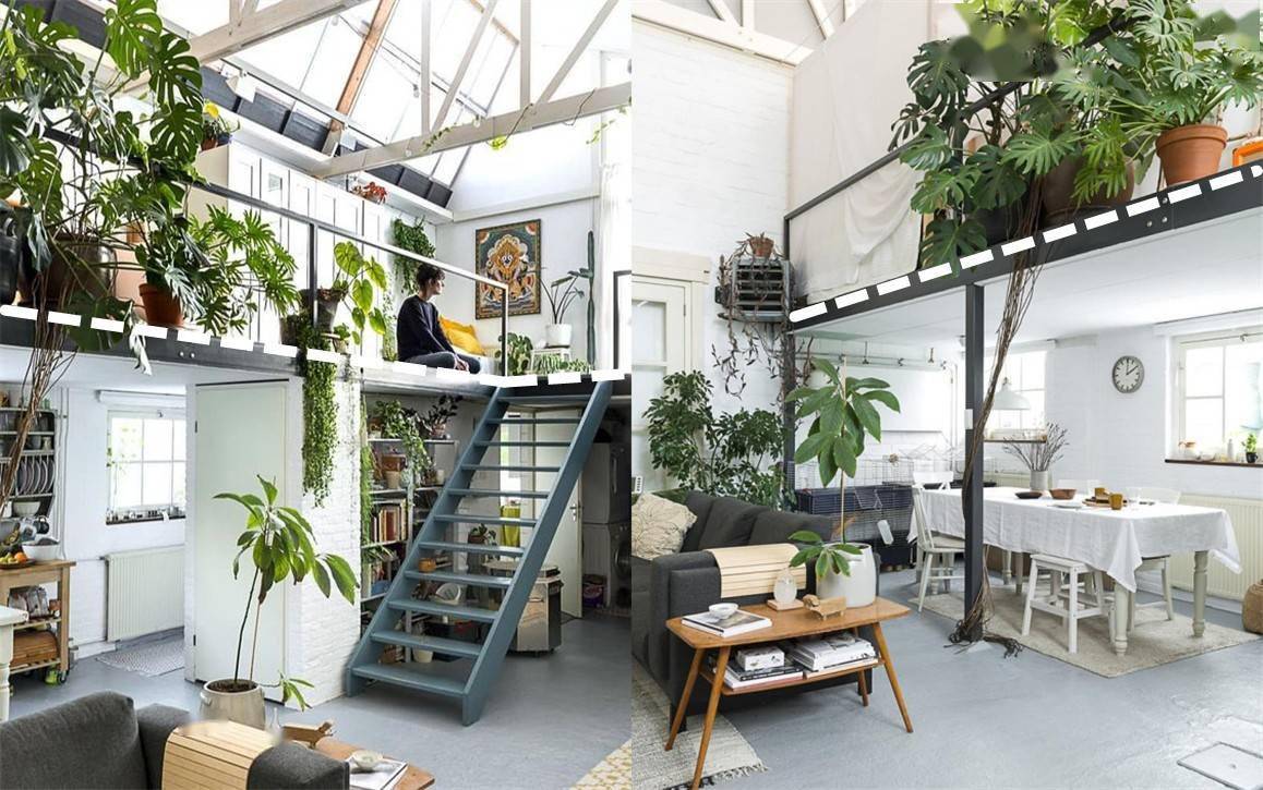 不羡慕别人家带院子就羡慕室内做花房挑空二层不占地美极了