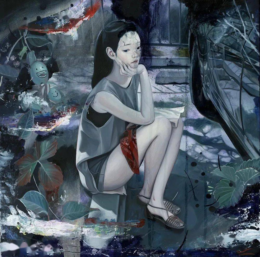 胆小慎点美女画家靠看恐怖片找灵感笔下少女阴郁诡异网友吓到像贞子