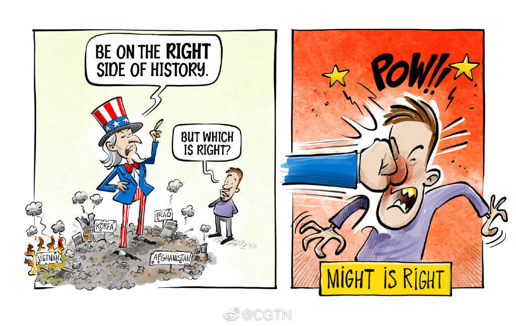 美国霸权主义漫画图片