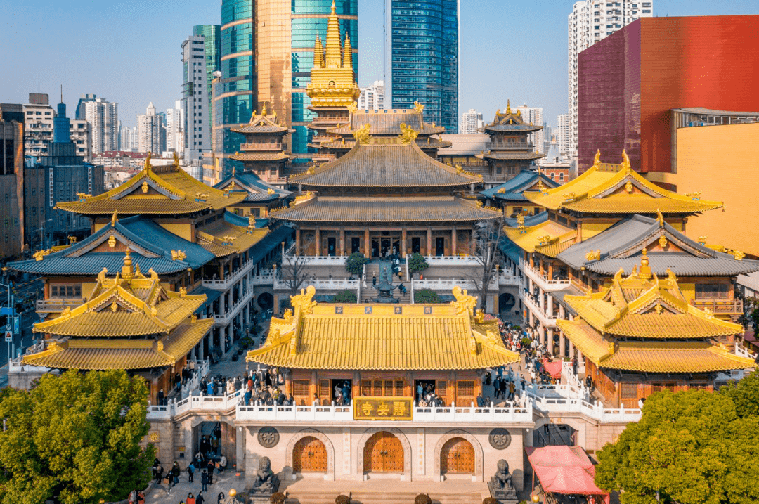 静安寺鸟瞰图片