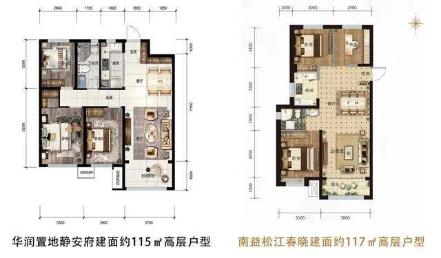 松北新区这两大公园洋房社区 该怎么选?_南益_华润置地_户型