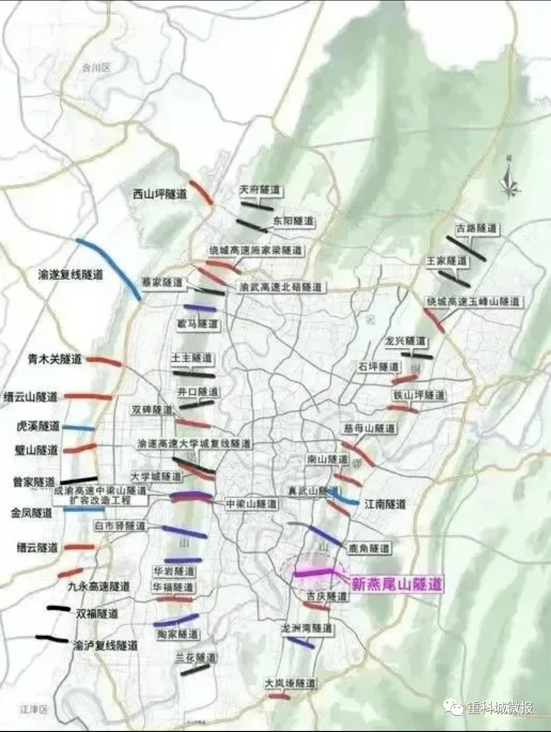 壁山金凤隧道规划图图片