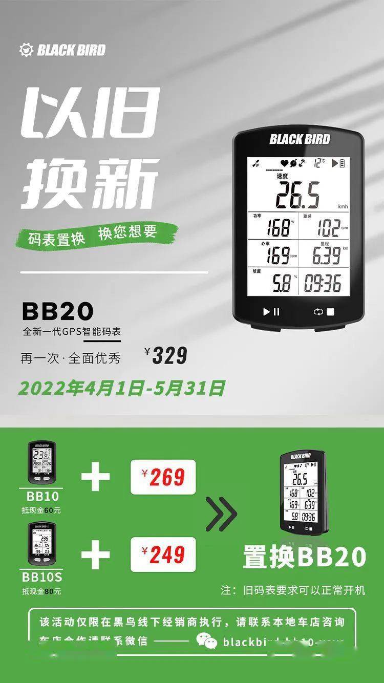 黑鳥bb20碼錶以舊換新活動全國開啟