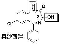 奥沙西泮(地西泮活性代谢物 7位引入吸电子基团:硝西泮,氯硝西