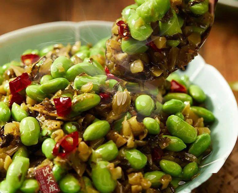 桌上最抢手的菜 雪菜炒毛豆，就是这样的百搭小菜 ⚡咸鲜可口，下饭神器~沈大成出品的雪菜毛豆来自厨艺大