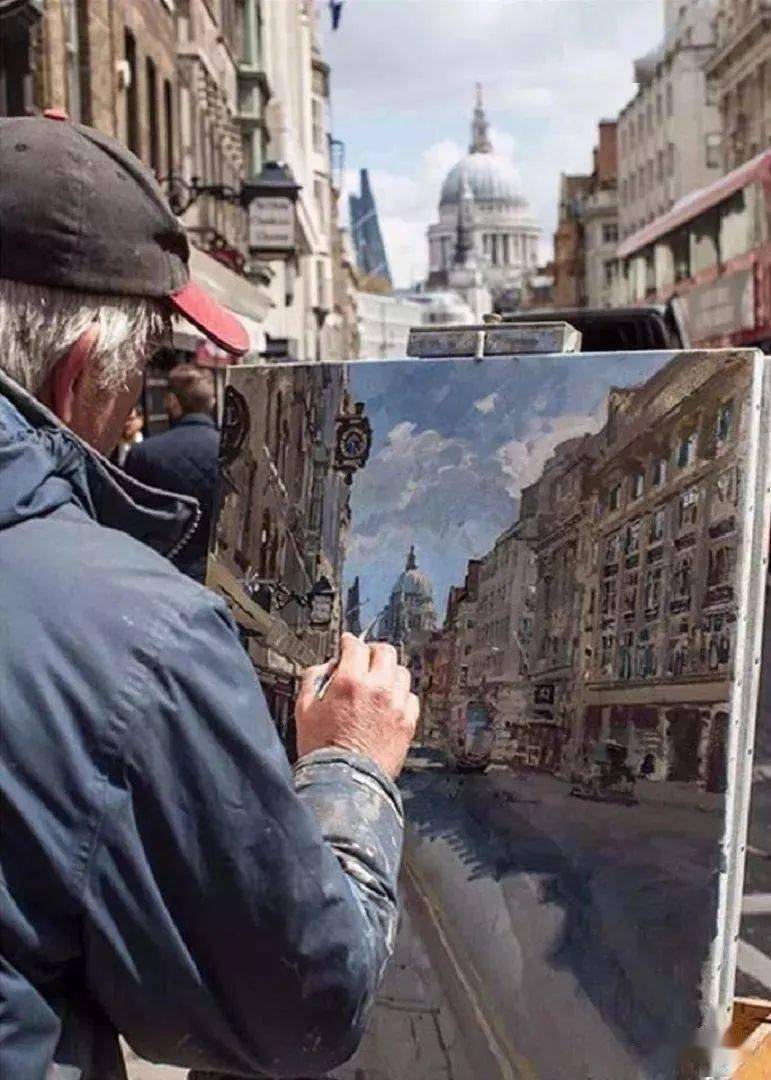 【写生啦】英国艺术家彼得·布朗的街头写生作品欣赏_油画_课程_入手