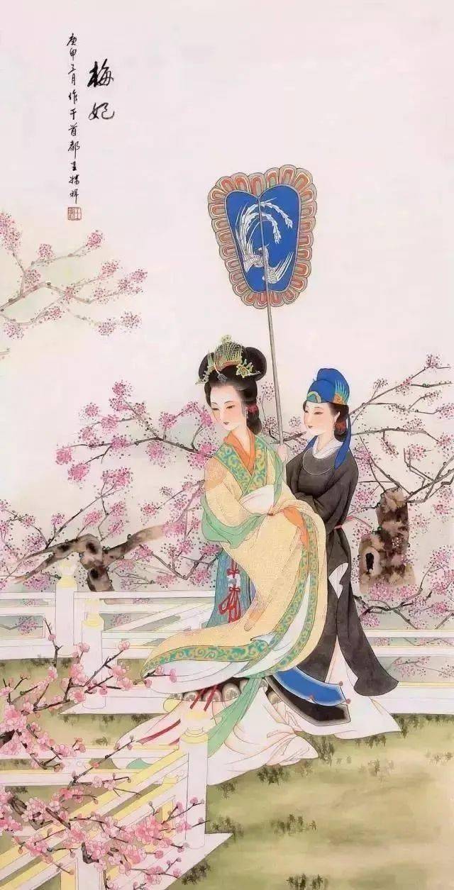 他们笔下的梅花仕女图美醉了