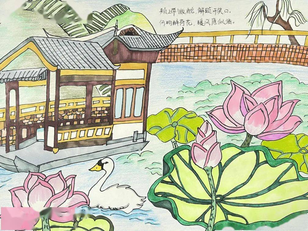 杭州西湖苏堤简笔画图片