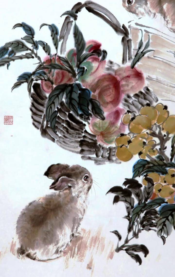 著名画家晁谷先生作品中的枇杷果