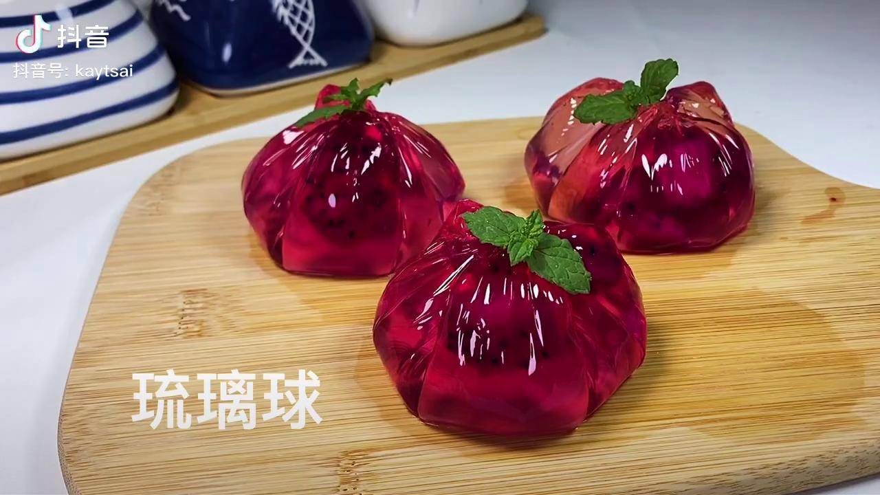 美食vlog 白凉粉果冻 火龙果_vlog_果冻_美食