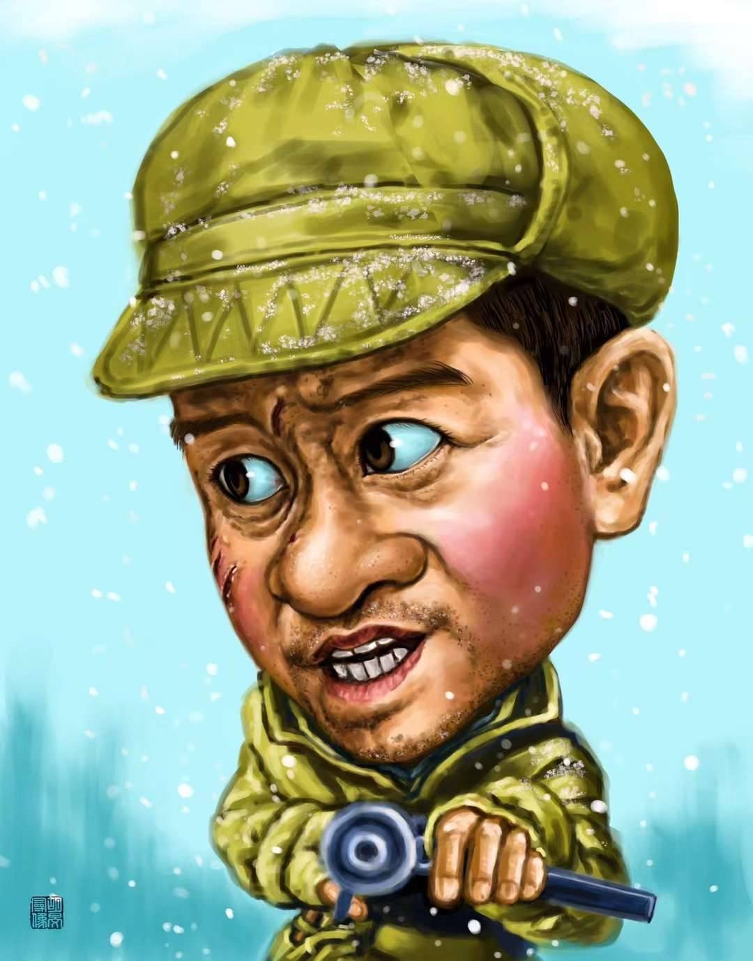 著名影视演员周润发漫像著名影视演员王珞丹漫像著名导演,影视演员