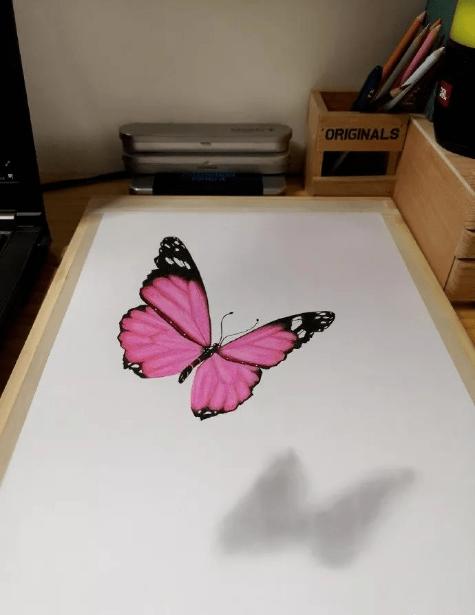 3d彩铅蝴蝶栩栩如生