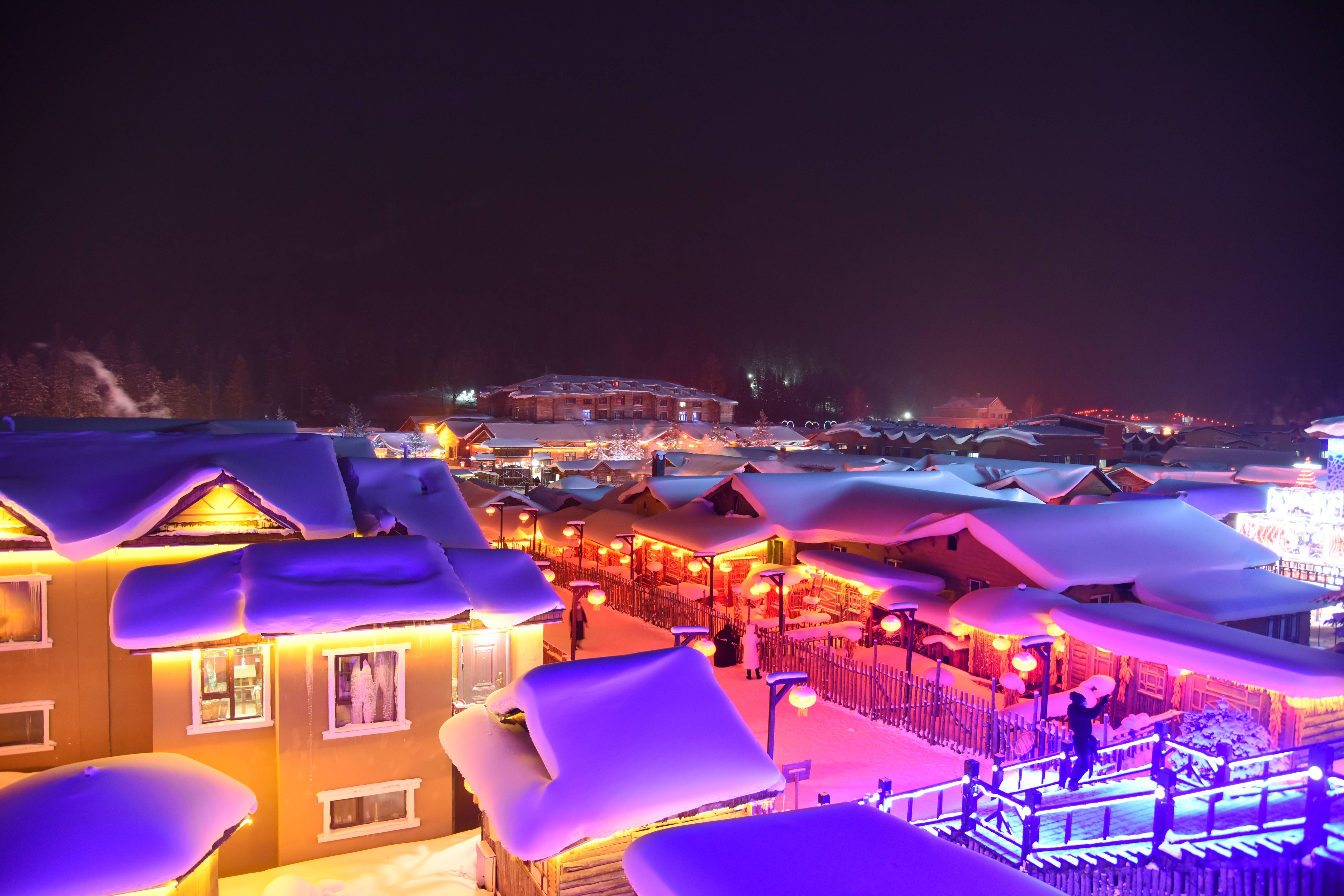 雪夜景壁纸图片