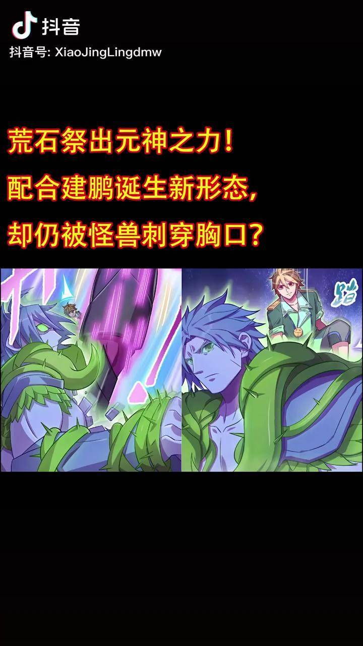 荒石祭出元神之力配合建鹏诞生新形态却仍被怪兽刺穿胸口叶罗丽精灵梦