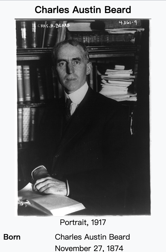 那个年代的美国历史学家及教授查尔斯·奥斯汀·比尔德(charles