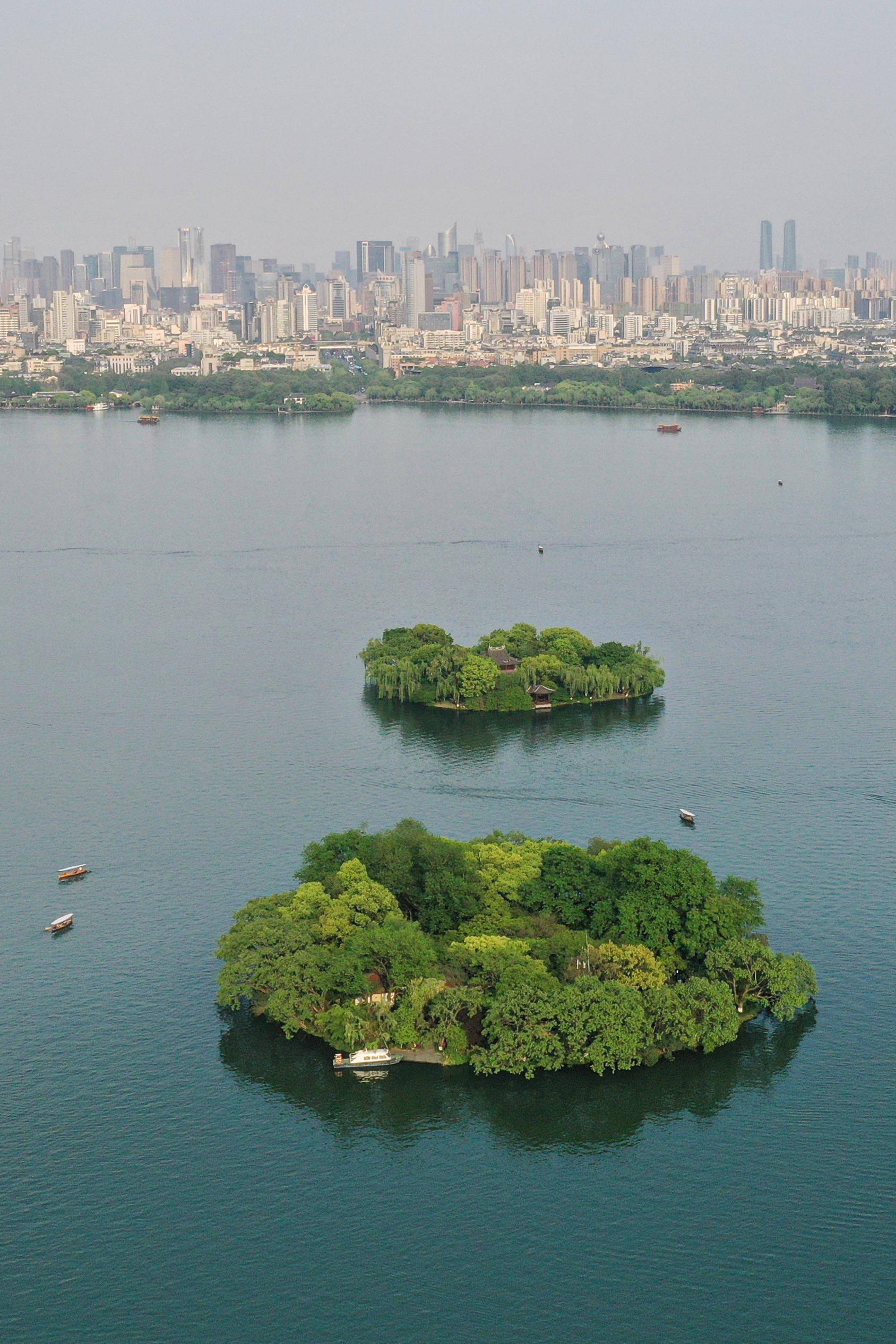 天空之眼瞰杭州西湖
