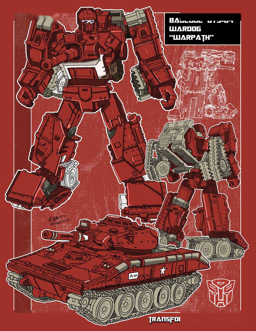 变形金刚g1动画角色插画线稿部分更帅气