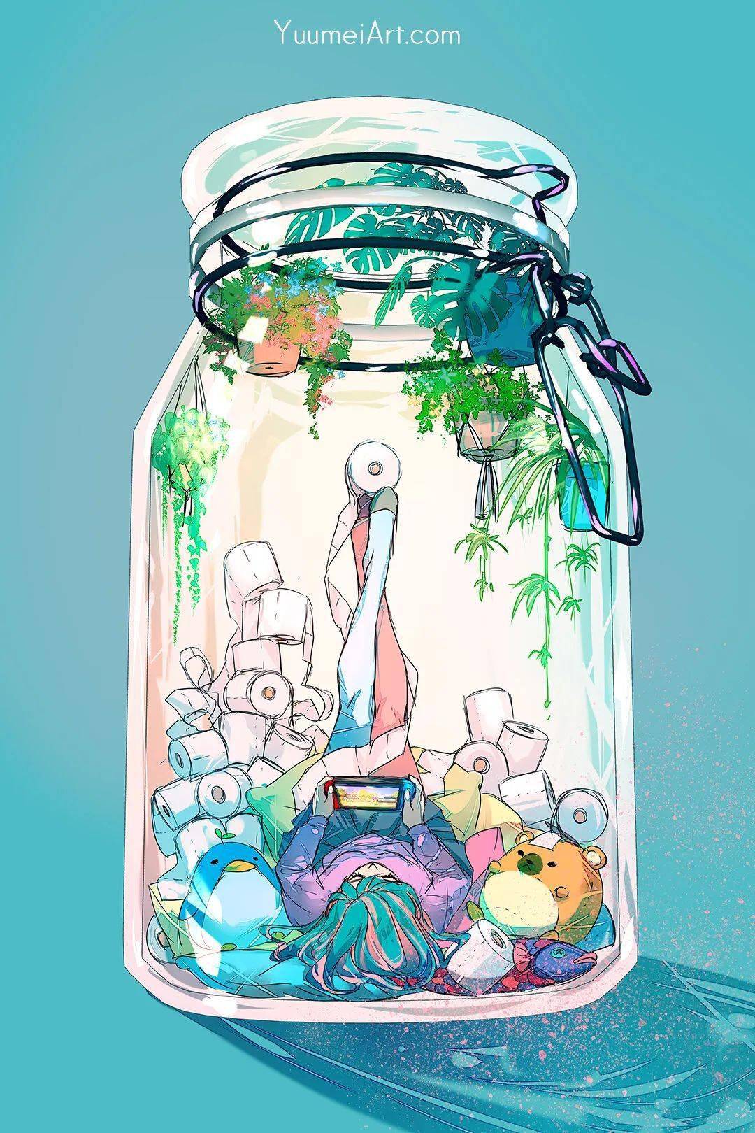 在作品的介绍中,yuumei写道:"在疫情的艰难时期,我们选择用不同的方式