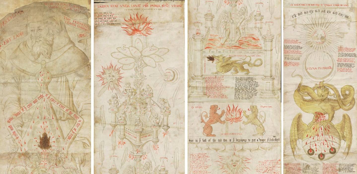 是哲学化学还是艺术炼金术卷轴上的幻想图像