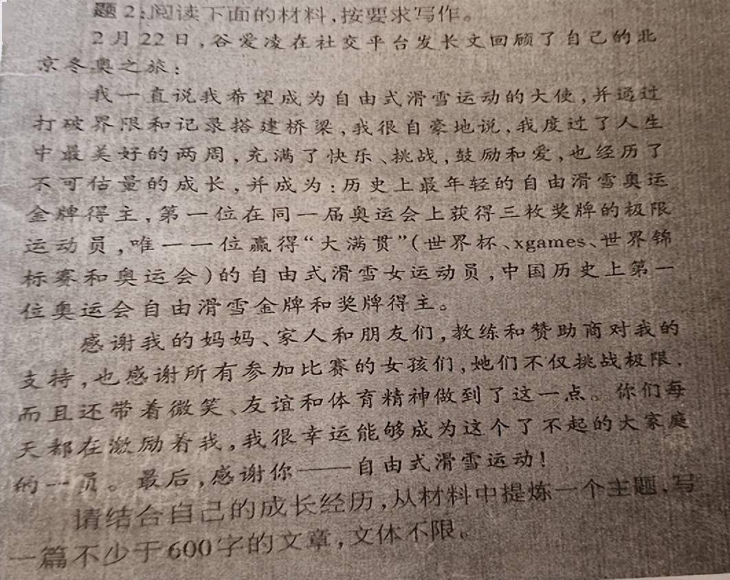 谷爱凌的作文400字图片