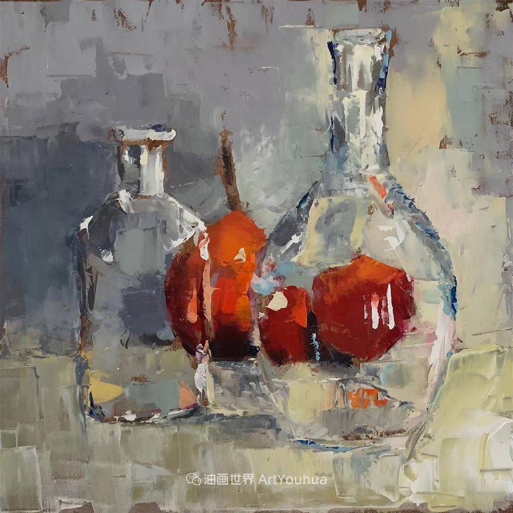 超美的色块，笔触粗犷却又极具质感的静物油画！_Ans_Debije_作品