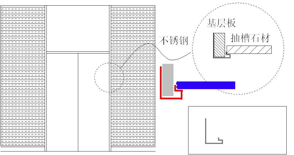 不鏽鋼電梯門套和石材牆面的收口_邊緣_節點_上圖