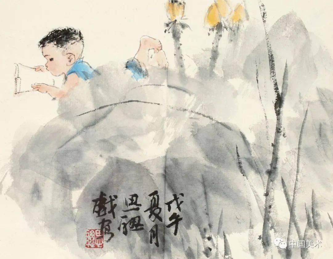 荷塘钓趣——周思聪"我最爱水墨画.