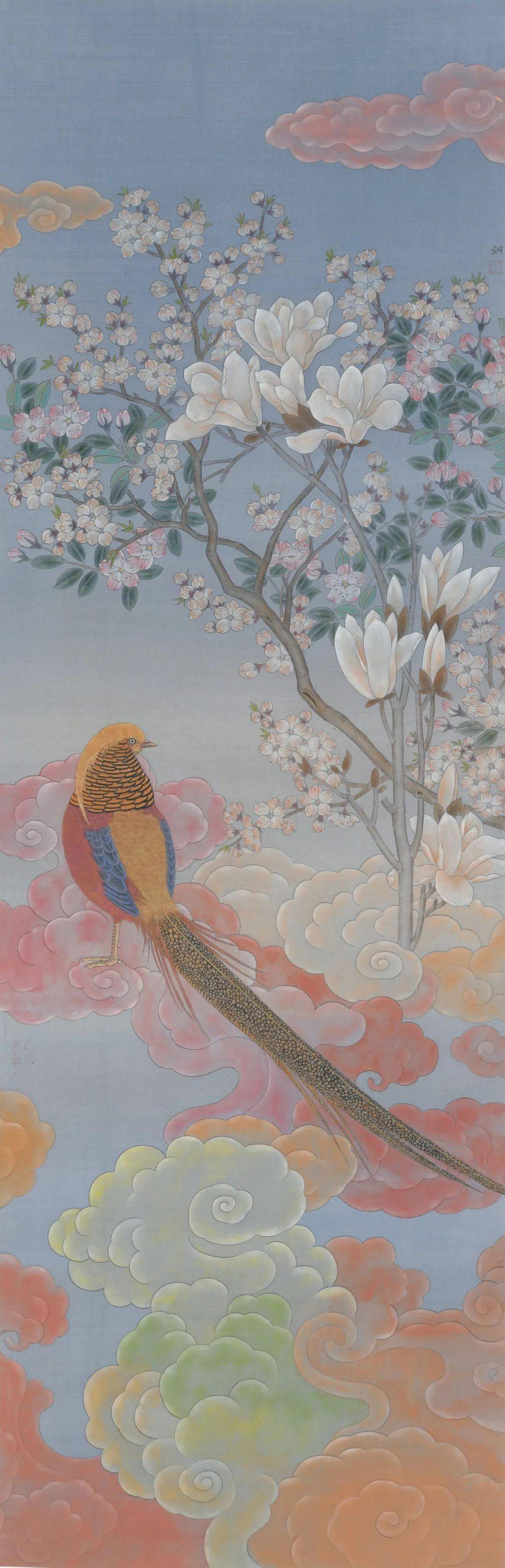 王钢工笔花鸟画作品赏析