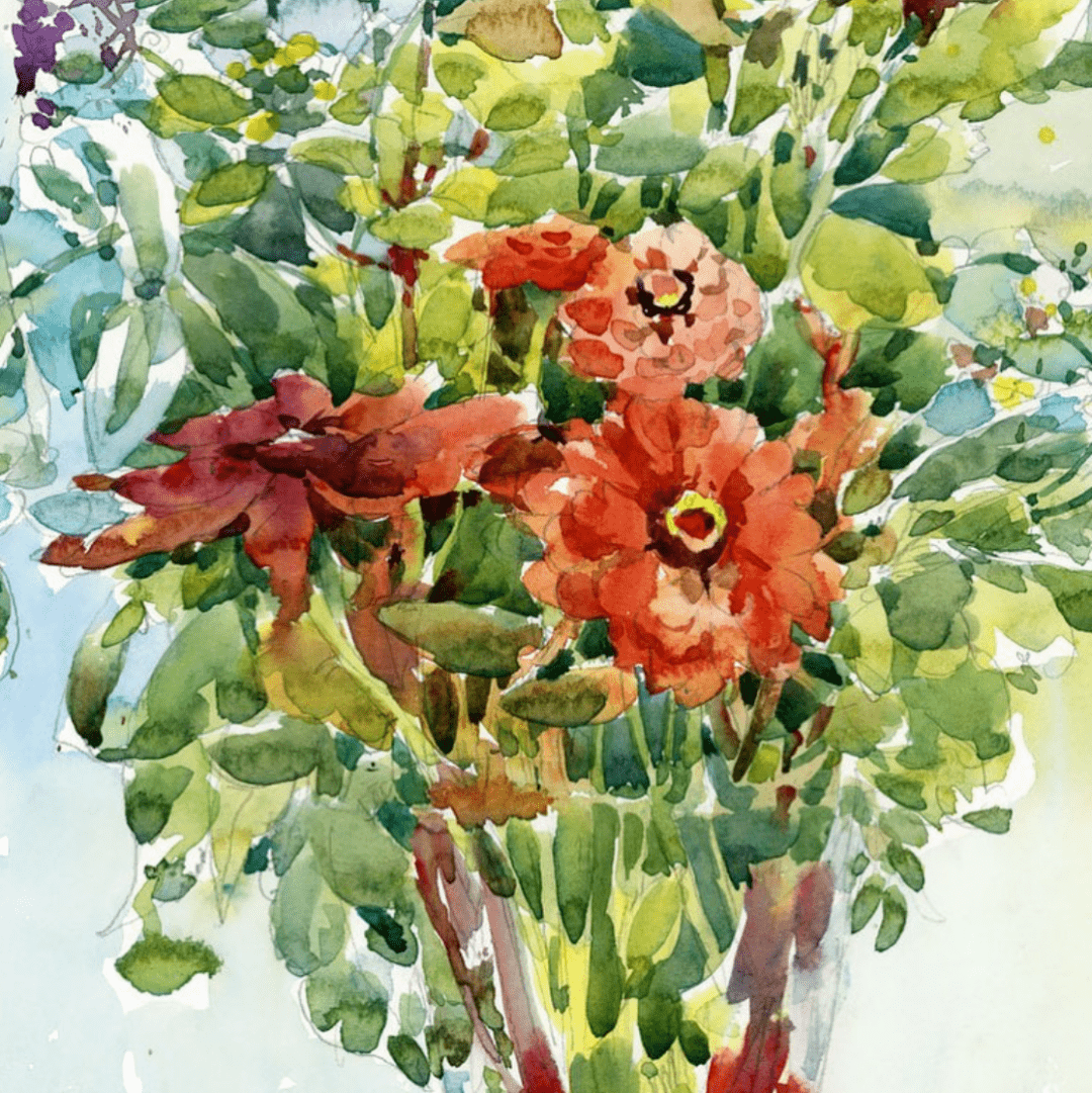 这组水彩花卉写生作品太有感觉了