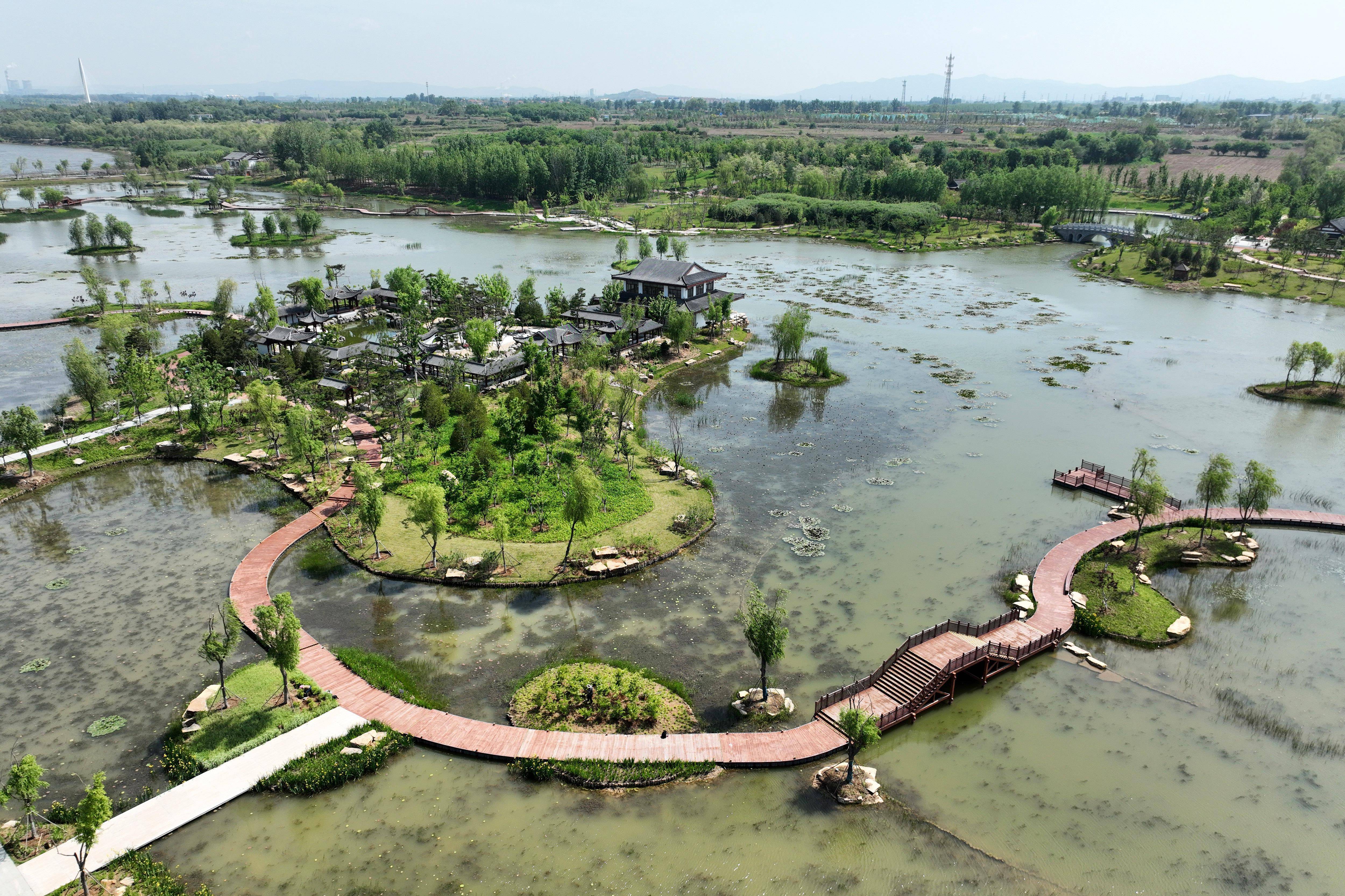 詹彦 摄近年来,山西省长治市不断加强漳泽湖国家城市湿地公园生态环境