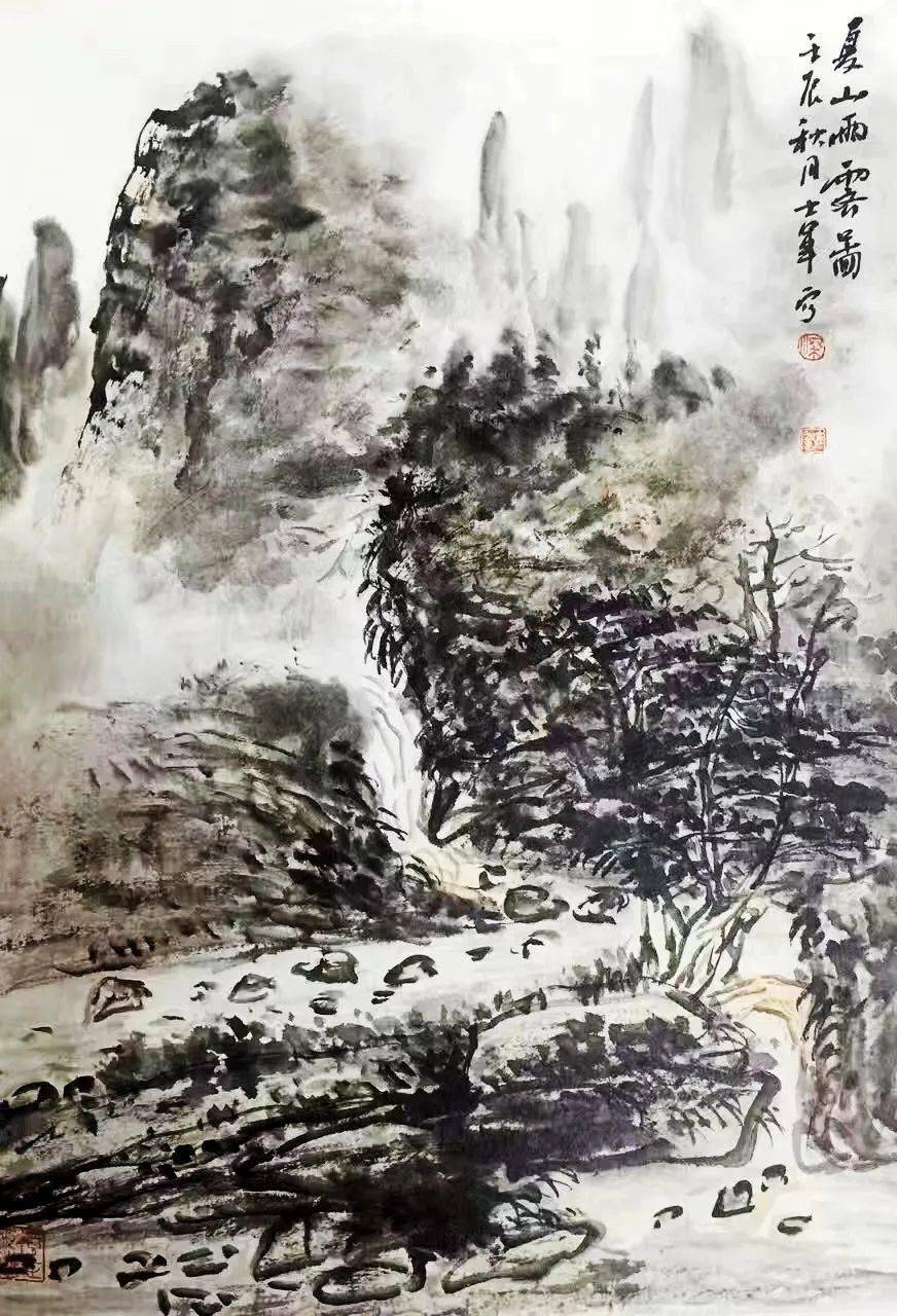 雄浑朴茂—梁士军山水画作品_美术家协会_水墨_李宝