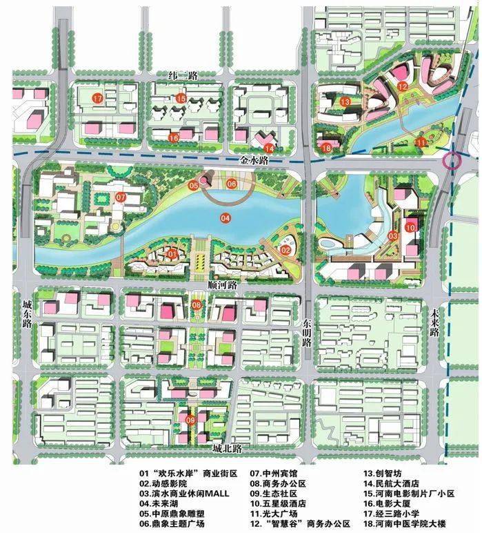 东联规划思辨周案例10丨郑州金水河两岸城市设计_文化_功能_商业