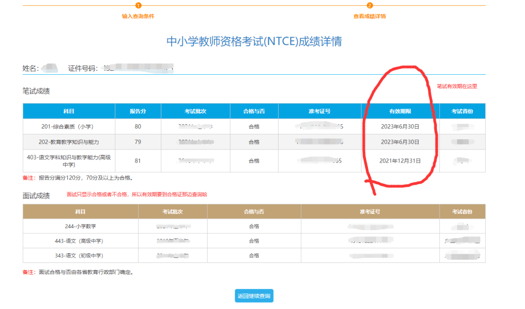 小伙伴们可以在中小学教师资格网查看自己的成绩,成绩旁边是有效期.