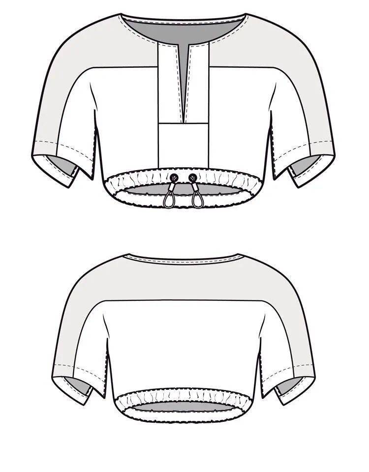 服装设计款式图上衣正反面款式图ai绘画