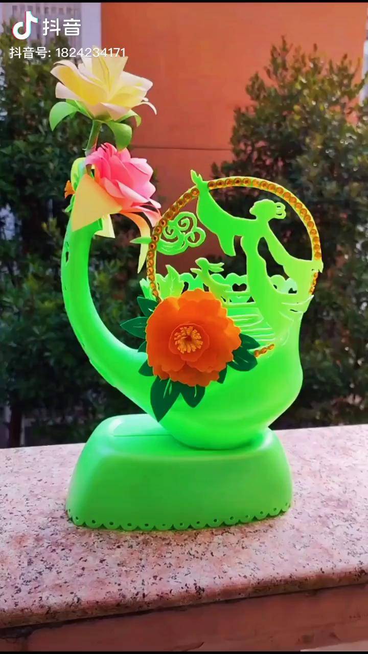 变废为宝 梅子手工花盆 中秋节手工