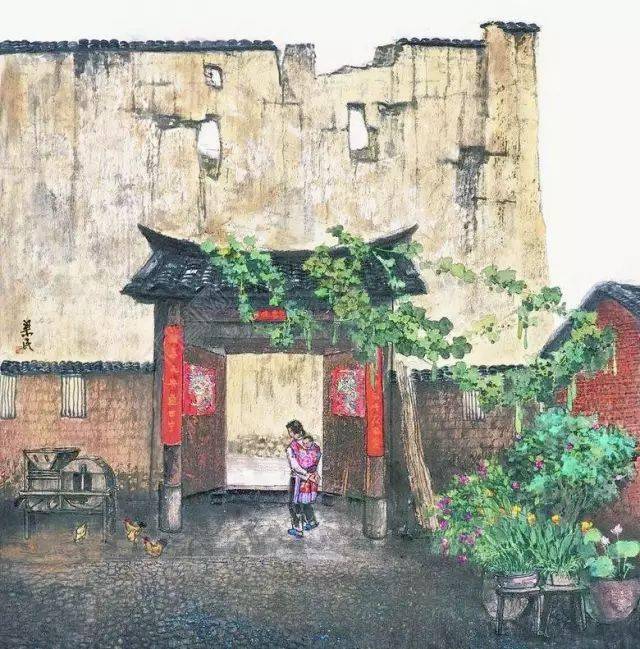 他画的客家土楼简直美爆了