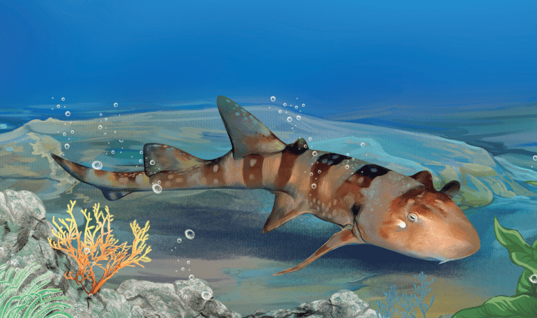 条纹狗鲨豹纹鲨豹纹鲨长得比较长,一般在1.