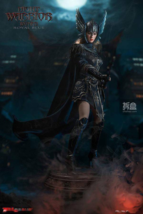 tbleague暗夜女武神黑色蓝色盔甲16女战士可动人偶