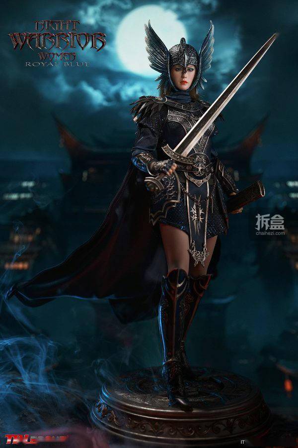 tbleague暗夜女武神黑色蓝色盔甲16女战士可动人偶